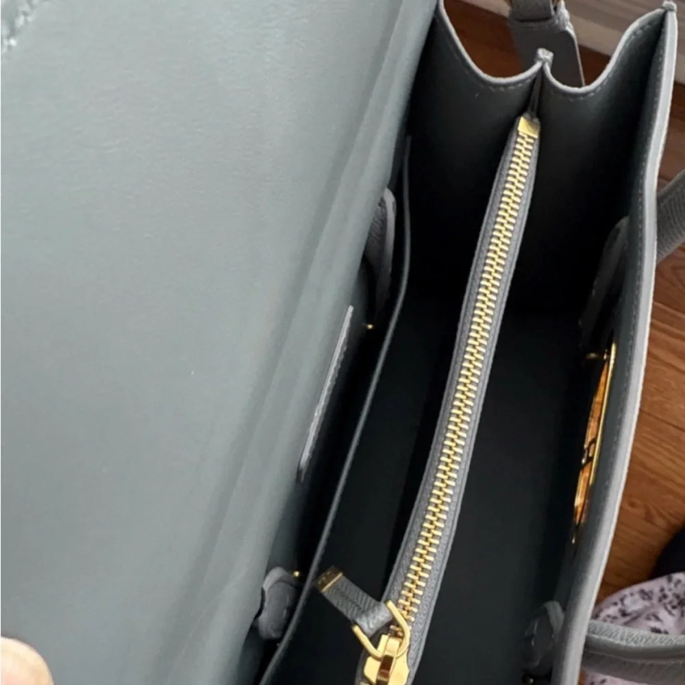 Dior Light Gray Leather Top-Handle Satchel with Gold CD Hardware - Picture 8 of 16